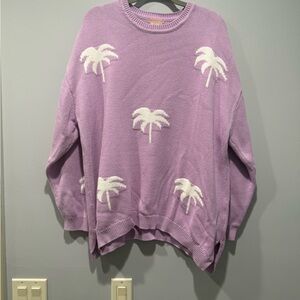 Show Me Your MuMu Purple and White  cotton Crewneck Sweater